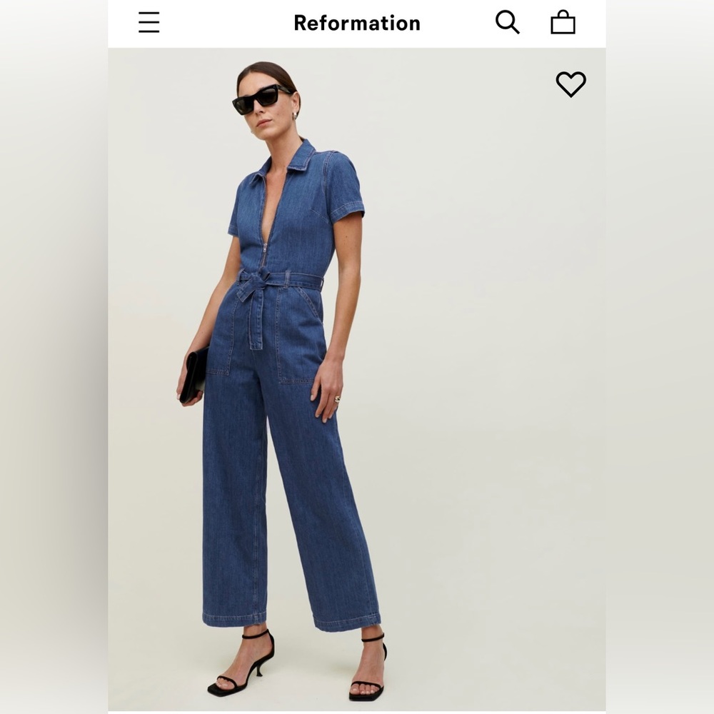 REFORMATION DENIM JUMPSUIT